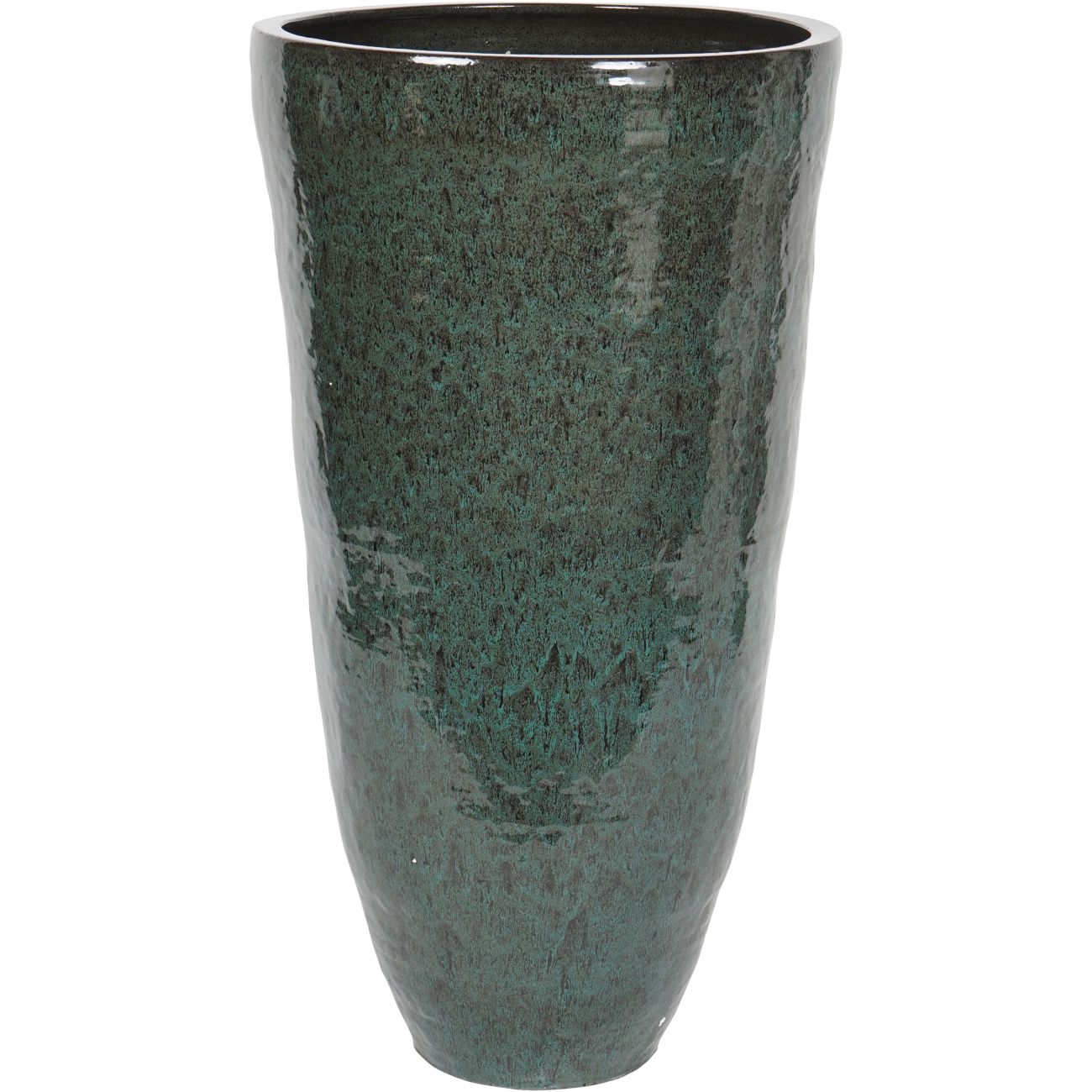 Mederno Reactive Glaze Ceramic Green Tall Planter 112cm XL